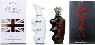 

Mayur White London & 3XXX Black (2pcs of 60ml) Eau de Parfum - 120 ml(For Men & Women)