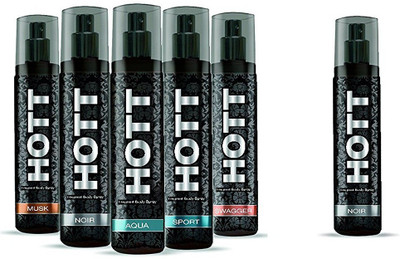 

Hott Perfumes (Pack of 5 + 1 Free, 1200 Sprays Each) Eau de Parfum - 135 ml(For Men)