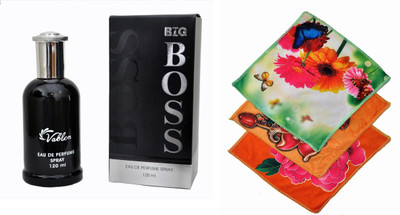 

Vablon Boss Black Perfume 100ML + 3 Women Cotton Handkerchiefs Eau de Parfum - 100 ml(For Women)
