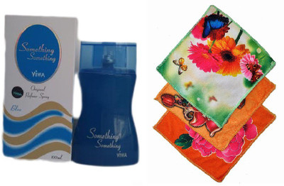 

Viwa Original Something Something Blue Perfume 100ML + 3 Women Cotton Handkerchiefs Eau de Parfum - 100 ml(For Women)