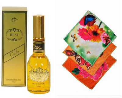 

Vablon Best Gold Perfume 100ML + 3 Women Cotton Handkerchiefs Eau de Parfum - 100 ml(For Women)