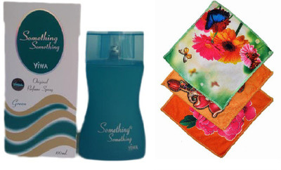 

Viwa Original Something Something Green Perfume 100ML + 3 Women Cotton Handkerchiefs Eau de Parfum - 100 ml(For Women)