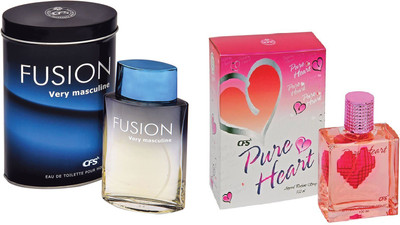 

CFS Fusion Very Masculine and Pure Heart Pink Combo Perfume For Women Eau de Parfum - 200 ml(For Men & Women)