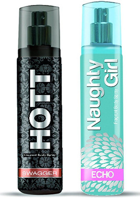 

Hott SWAGGER & Naughty Girl ECHO Perfume Combo For Couple (1200 Sprays Each) Eau de Parfum - 135 ml(For Men)