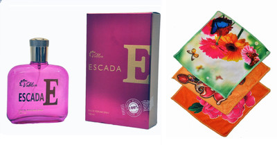 

Vablon Escada E Perfume 100 ML + 3 Women Cotton Handkerchiefs Eau de Parfum - 100 ml(For Women)