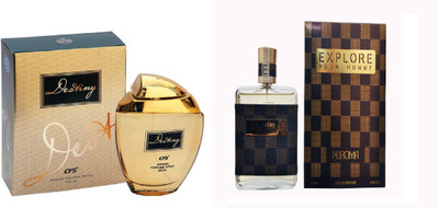 

CFS Exotic Destiny Gold And Nuroma Explorer Brown Checks combo Perfume Eau de Parfum - 200 ml(For Boys & Girls)