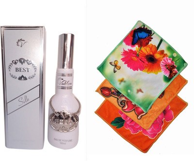 

Vablon Best Silk Perfume 100ML + 3 Women Cotton Handkerchiefs Eau de Parfum - 100 ml(For Women)