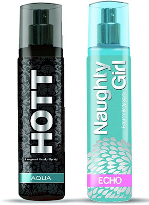 

Hott AQUA & Naughty Girl ECHO Perfume Combo For Couple (1200 Sprays Each) Eau de Parfum - 135 ml(For Men)