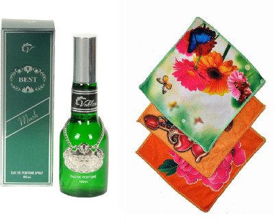 

Vablon Floral Best Musk Perfume 100ML + 3 Women Cotton Handkerchiefs Eau de Parfum - 100 ml(For Women)