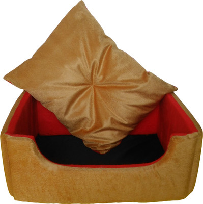 

petitude pet store RRG176 M Pet Bed(Red & Gold)