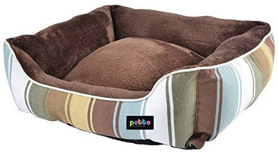 

Petto Lounger Warm Bed For Dog - Large Size L Pet Bed(Brown, Printed Strips)