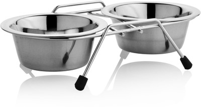 

HM STEELS HMSTEELS DD pet bowl Rectangular Stainless Steel, Iron Pet Bowl(1460 ml Grey)