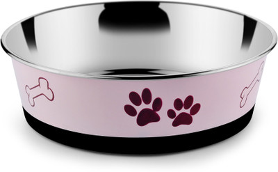

HM STEELS HMSTEELS HDB pet bowl Round Stainless Steel Pet Bowl(2500 ml Pink)