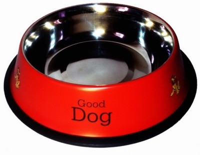 Pet Club51 Round Stainless Steel Pet Bowl(3.1 L Red)