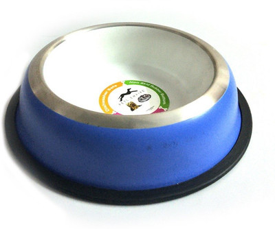 

Paw Zone Round Stainless Steel Pet Bowl(450 ml Blue)