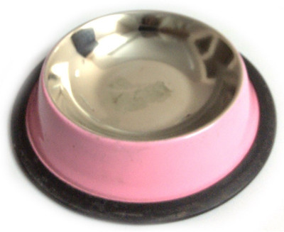 

Paw Zone Round Stainless Steel Pet Bowl(250 ml Pink)