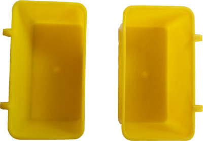 Taiyo Rectangle Plastic Pet Bowl(400 ml Yellow)