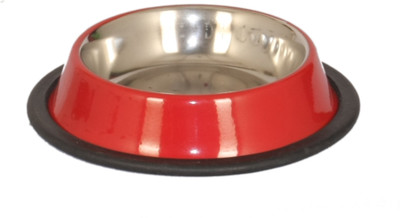 

Pet Club51 Round Stainless Steel Pet Bowl(450 ml Red)