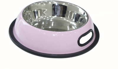 

Heureux Round Stainless Steel Pet Bowl(470 ml ml Pink)