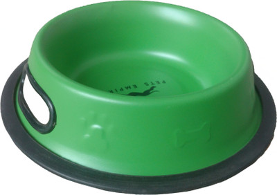 

Petshop7 Regular Anti Skid Dog Food Bowl (Small)-600ML Round Stainless Steel Pet Bowl(600 ml Green)