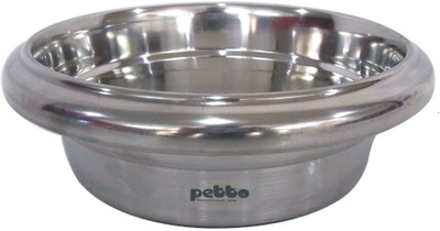 

Petto Bowl with anti-skid bottom Stainless Steel Pet Bowl(2.84 L Silver)