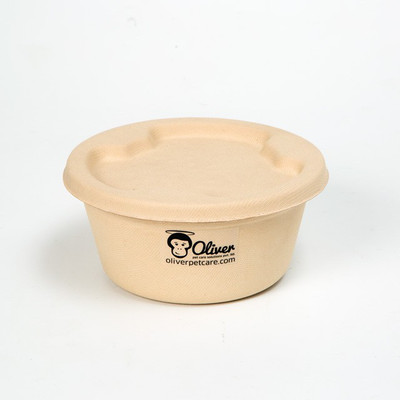

Oliver Pet Care Round Bamboo Pet Bowl(900 ml Beige)