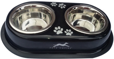 

Pets Planet round Stainless Steel Pet Bowl(600 ml Black)