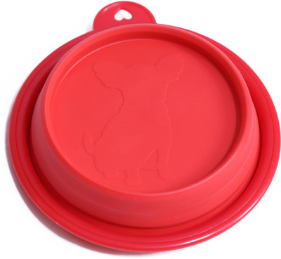 

Sollar's Portable Round Plastic Pet Bowl(300 ml Red)