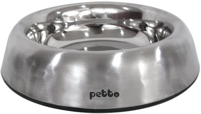 

Petto Round Stainless Steel Pet Bowl(1 L Steel)