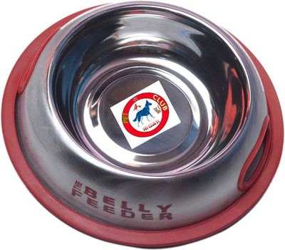 

Pet Club51 BELLY FEEDER Round Stainless Steel Pet Bowl(460 ml Silver)