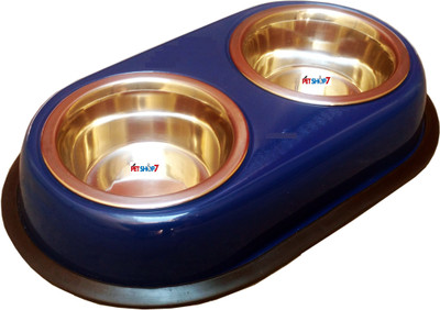 

Petshop7 Round Stainless Steel Pet Bowl(220 ml Blue)