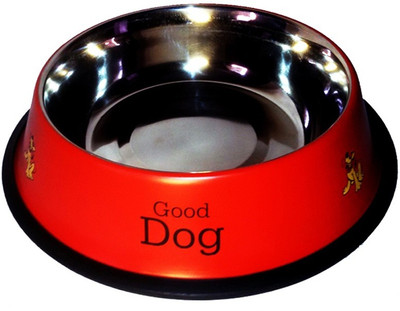

Petshop7 920 ML Red Medium Round Stainless Steel Pet Bowl(920 ml Red)