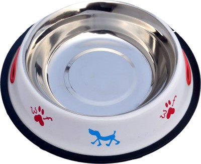 Pet Club51 Pet Club51 Round Stainless Steel Pet Bowl(1600 ml White)