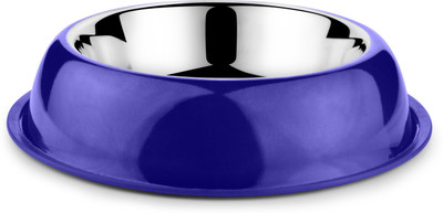 

HM STEELS HMSTEELS belly Shape dog bowl Round Stainless Steel Pet Bowl(500 ml Blue)