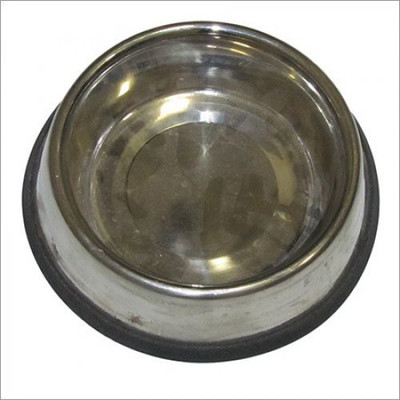 

petvala round Steel Pet Bowl(1 L Silver)