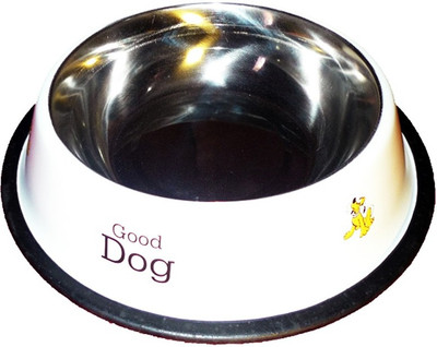 

Petshop7 Round White 920 ML Stainless Steel Pet Bowl(920 ml White)
