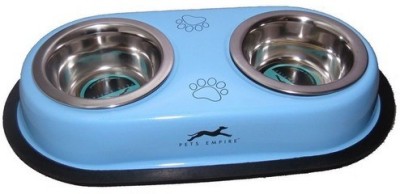 Pet Club51 Round Stainless Steel Pet Bowl(900 ml Blue)