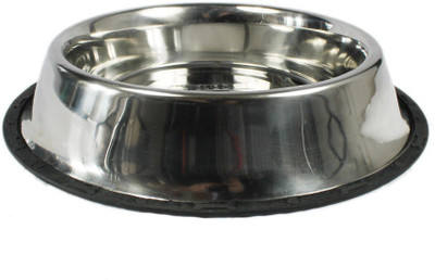 Goofy Tails Round Stainless Steel Pet Bowl(1 ml Grey)