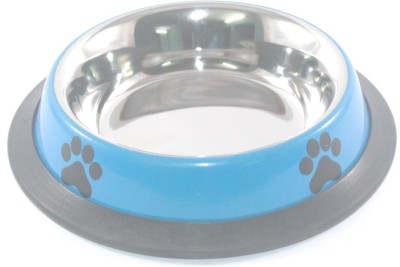 Clobber Round Stainless Steel Pet Bowl(250 ml Blue)