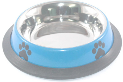 Clobber Round Stainless Steel Pet Bowl(250 ml Blue)