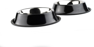 

HM STEELS HMSTEELS Dog bowl Round Stainless Steel Pet Bowl(800 ml Grey)