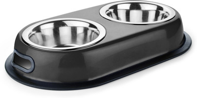 

HM STEELS HMSTEELS MS Box DD pet bowl Round Stainless Steel Pet Bowl(760 ml Black)