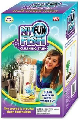 

Taino My Fun Fish Self Cleaning Tank Rectangle Plastic Pet Bowl(2 L Clear)