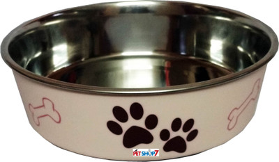

Petshop7 Round Stainless Steel, Polypropylene Pet Bowl(500 ml White)