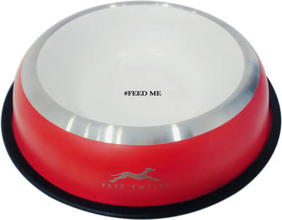 

Pet Empire Round Steel Pet Bowl(200 ml Red)