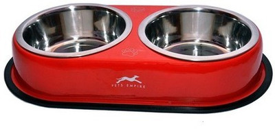 

Pet Club51 Round Stainless Steel Pet Bowl(900 ml Red)