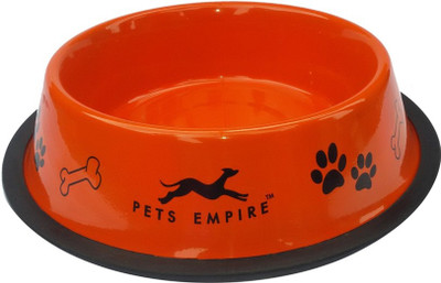 

Pets Planet round Stainless Steel Pet Bowl(250 ml Orange)