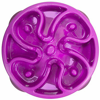 

Outward Hound Mini Slow Feed Purple Round Plastic Pet Bowl(250 ml Purple)
