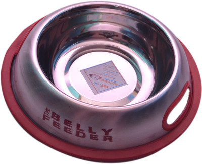 

Pethub Extra Large food bowl Round Stainless Steel Pet Bowl(2900 ml Silver)
