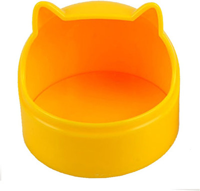 

Anokhe Collections Food & Water Bowl for Hamster / Dwarf / Gerbil / Chinchilla / Mice (Yellow) Round Ear Shape Plastic Pet Bowl(100 ml Yellow)